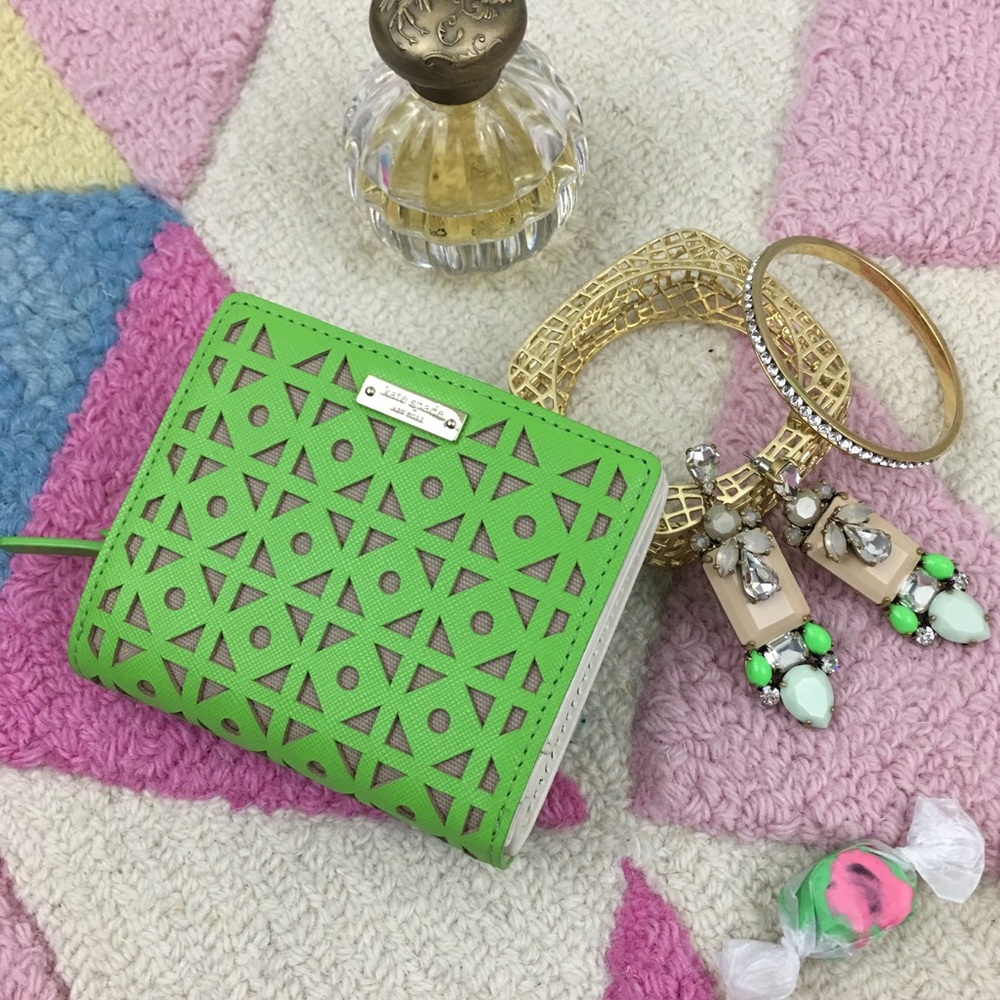 Kate Spade Lime Green Latticework Wallet